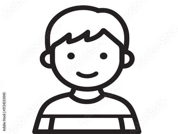 Fototapeta Professional Child Icon in Elegant Thin Line Vector Illustration Artwork