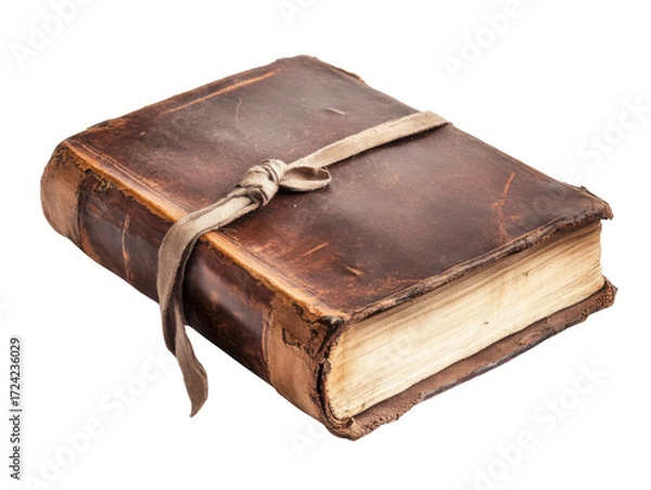 Fototapeta Vintage Leather Bound Book with Ribbon Tie