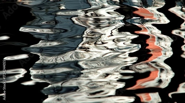 Fototapeta Rippled water reflecting abstract patterns
