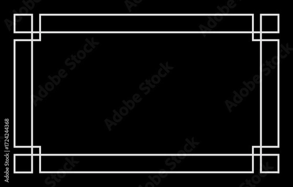 Fototapeta Minimalist geometric border frame with clean lines and modern design. Perfect for certificates, presentations, invitations and contemporary graphic design projects