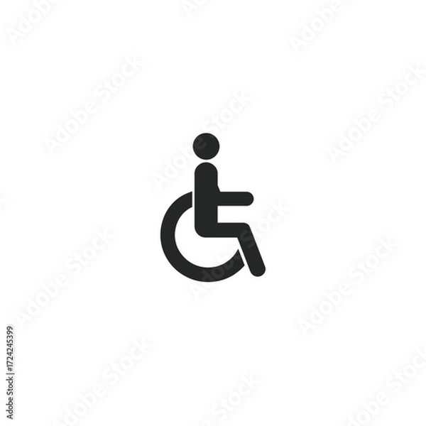 Fototapeta Handicapped person icon flat vector design