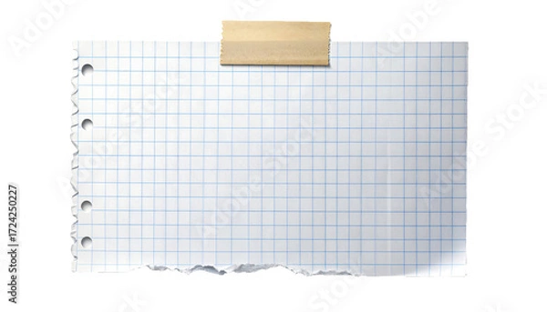 Fototapeta A rectangular torn piece of aged, light brown parchment paper The edges are irregular