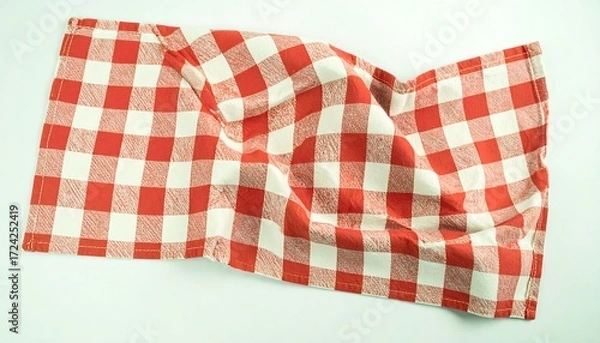 Obraz Wrinkled red and white checkered cloth