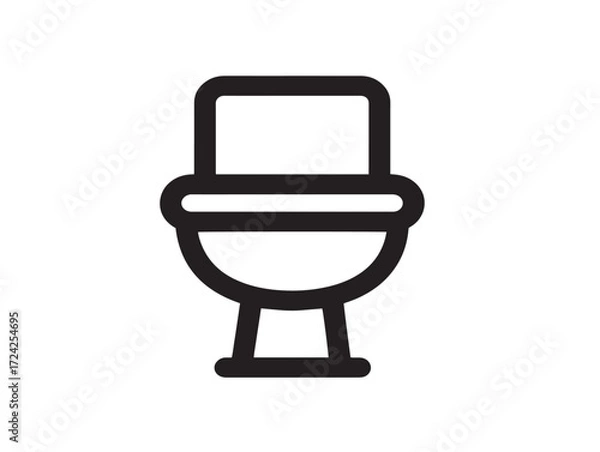 Fototapeta Professional Toilet Icon in Clean Modern Minimal Vector Line Illustration Artwork