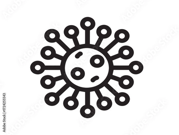 Fototapeta Elegant Virus Icon in Stylish Minimal Vector Line Illustration Artwork Design
