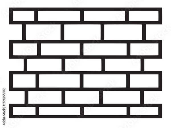 Fototapeta Professional Wall Icon in Clean Modern Minimal Vector Line Illustration Artwork