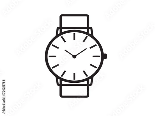 Fototapeta Elegant Watch Icon in Modern Minimal Vector Line Illustration Artwork Design