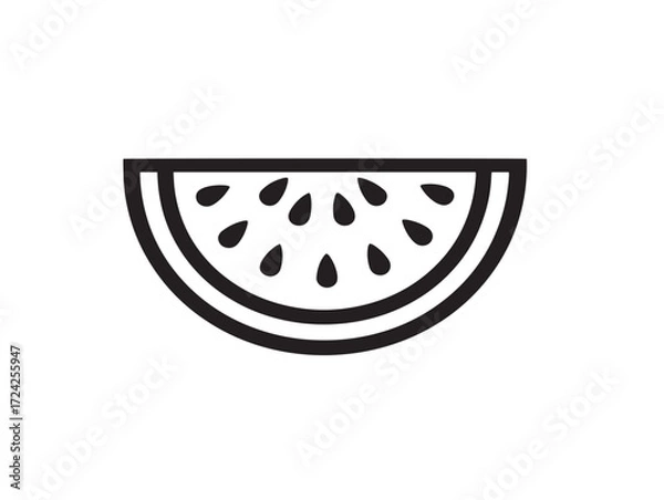 Fototapeta Modern Watermelon Icon with Professional Minimal Vector Line Illustration Artwork