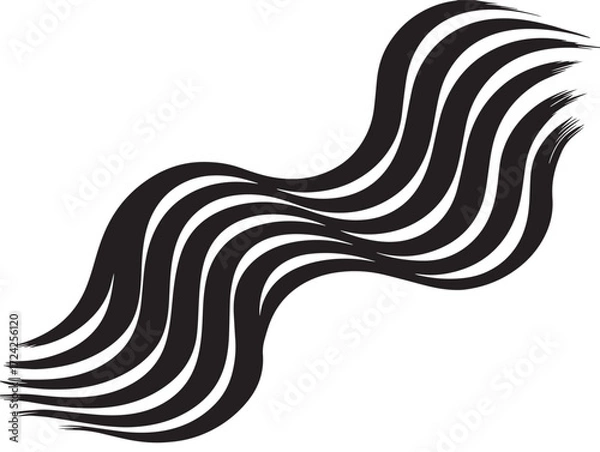 Fototapeta Professional Wave Pattern Icon in Elegant Clean Minimal Vector Line Illustration Artwork