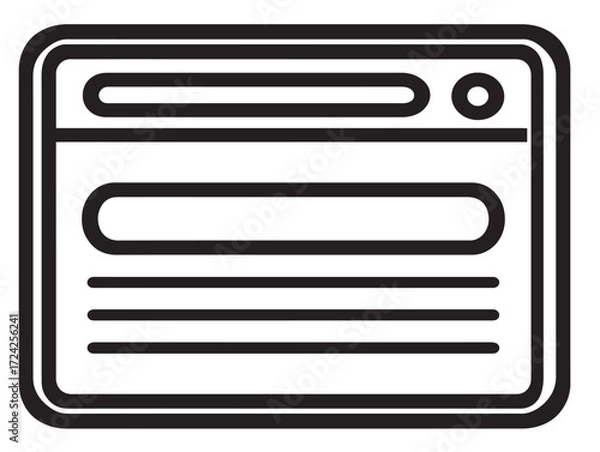 Fototapeta Elegant Web Design Icon with Stylish Minimal Vector Line Illustration Artwork