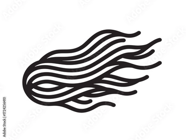 Fototapeta Elegant Wind Flow Icon in Clean Minimal Vector Line Illustration Style
