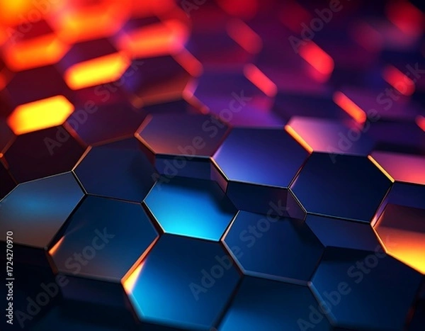Obraz Abstract honeycomb pattern with vibrant colors