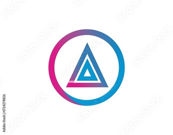 Obraz Abstract logo design featuring a stylized letter A