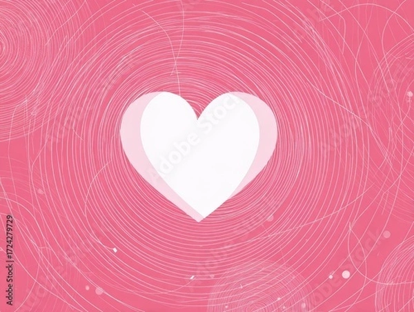 Obraz Pink background with a white heart