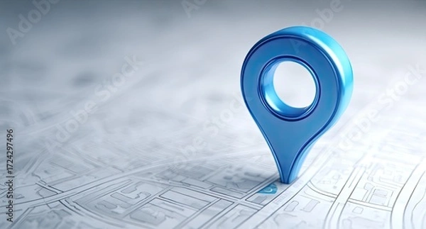 Obraz Blue map marker on a detailed map