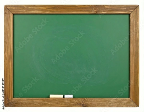 Fototapeta Empty green chalkboard with wooden frame (1)