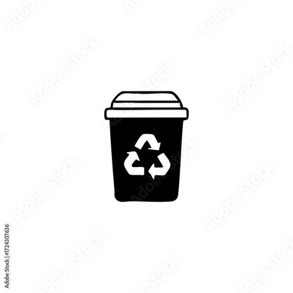 Fototapeta Simple line drawing of a rectangular smartphone