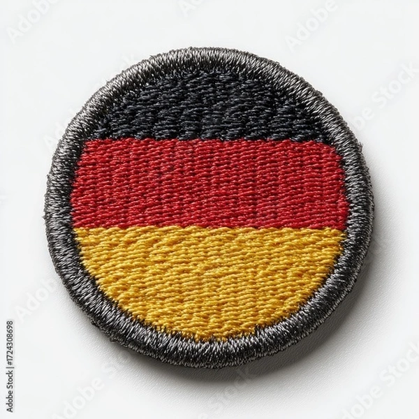 Fototapeta Circular embroidered German flag patch