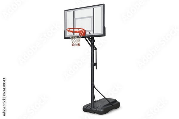 Fototapeta Portable basketball hoop with clear backboard and net