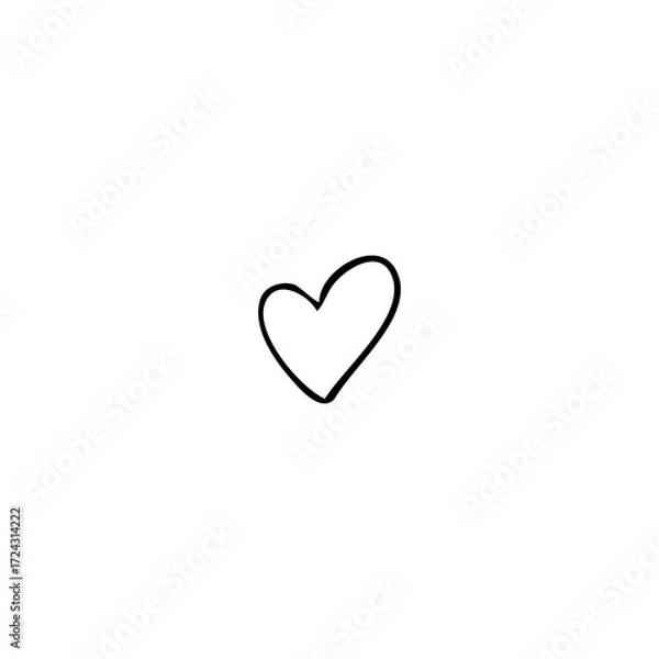 Fototapeta Simple black outline heart graphic