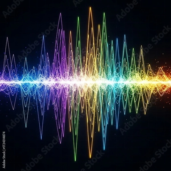 Fototapeta Colorful Audio Waveform Visual.