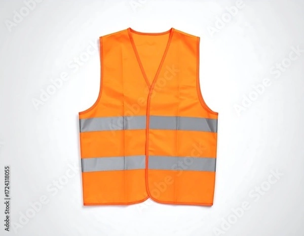 Obraz Orange safety vest, flat lay