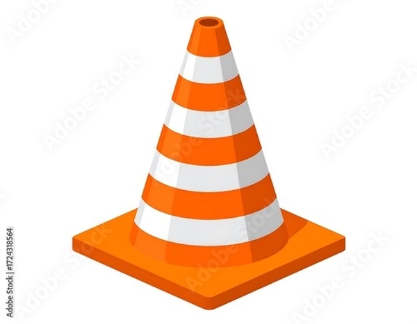 Obraz Orange traffic cone illustration