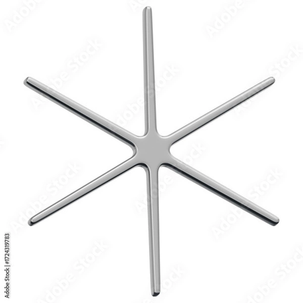 Obraz 3D Chrome Sparkle Star Icon
