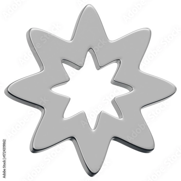 Obraz 3D Chrome Sparkle Star Icon
