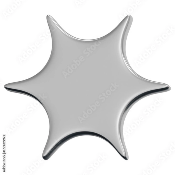 Obraz 3D Chrome Sparkle Star Icon