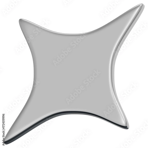 Obraz 3D Chrome Sparkle Star Icon