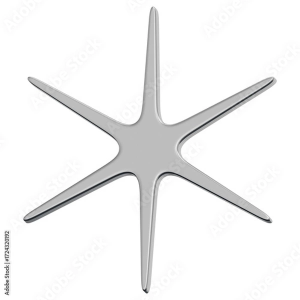 Obraz 3D Chrome Sparkle Star Icon