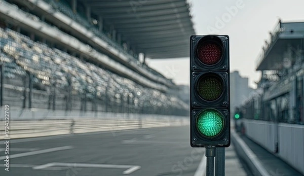 Obraz Race track traffic light
