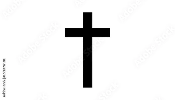 Obraz Simple black cross on white background