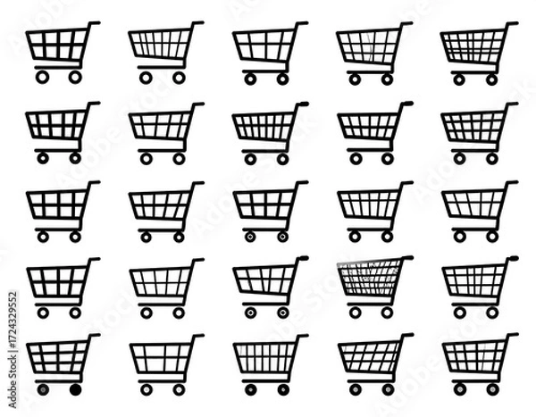 Obraz Simple shopping cart icons in various styles