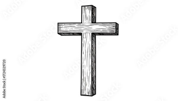 Obraz Simple, stylized wooden cross