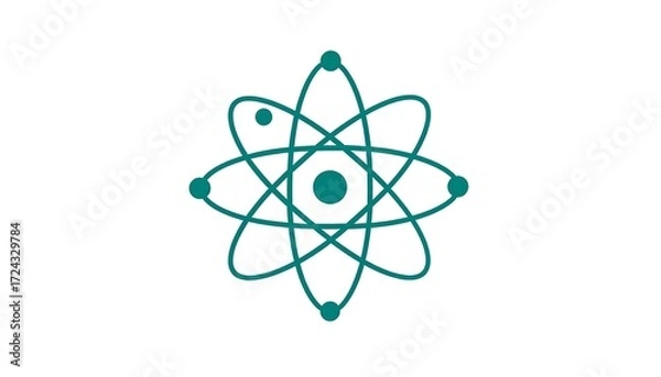 Fototapeta Simple teal atom graphic