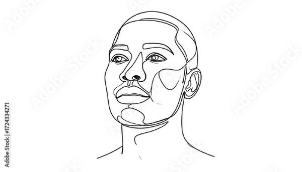 Obraz Single-line portrait of a person