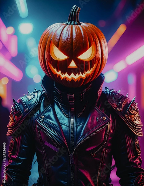 Obraz halloween with pumpkin head