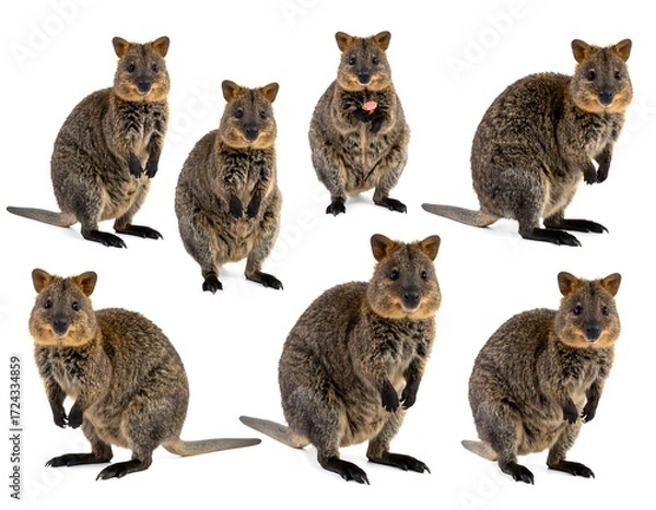 Obraz Six different poses of a brush-tailed possum