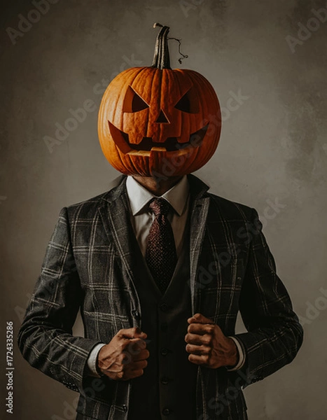 Obraz businessman with pumpkin head