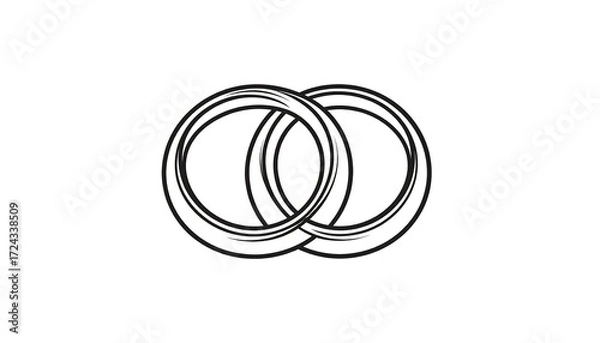 Fototapeta Intertwined rings, elegant design
