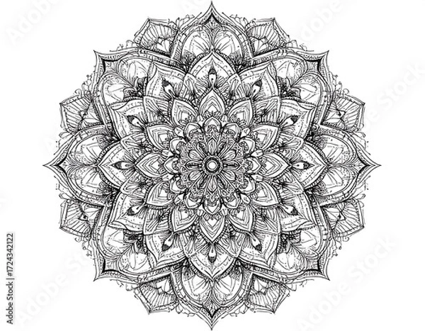 Fototapeta Intricate black and white mandala