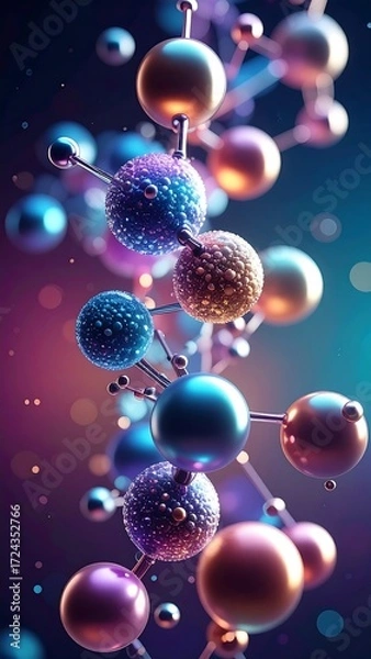 Fototapeta Abstract 3D model of molecular structure