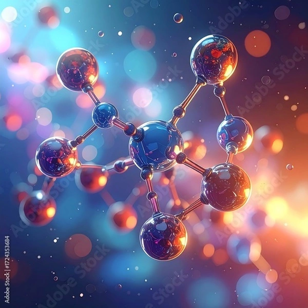 Fototapeta Abstract 3D molecular structure