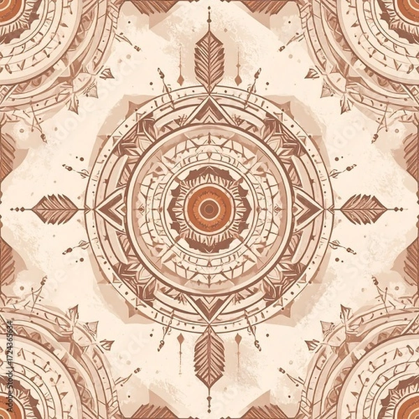 Fototapeta Intricate, symmetrical, earthy design
