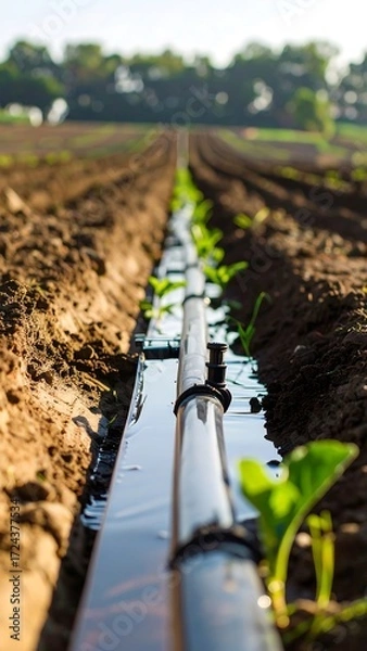 Fototapeta Irrigation system in a field