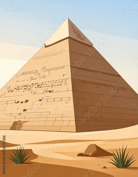 Obraz Ancient pyramid in desert landscape