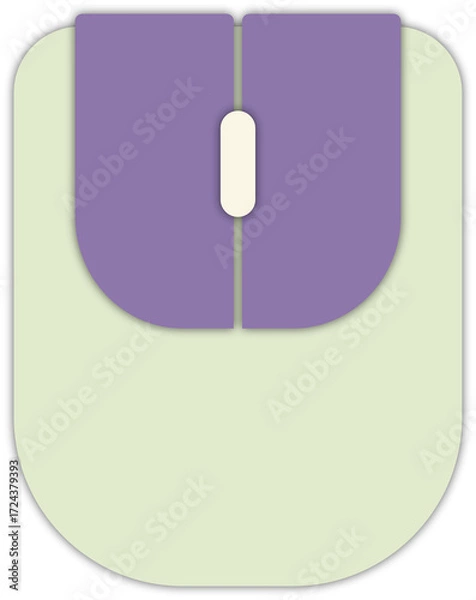Fototapeta Modern Purple Computer Mouse Illustration on Transparent Background