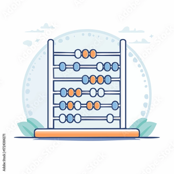 Fototapeta Colorful Abacus Illustration on White Background